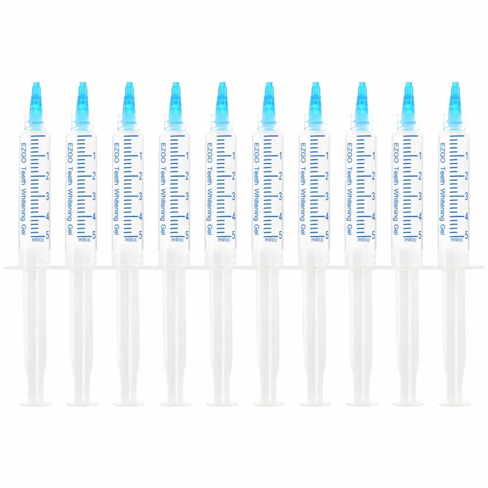 EZGO 10 Pack Teeth Whitening Gel Refills 22% Bleaching Gel, No Sensitive Teeth Whitener, Great for Sensitive Tooth Whitening, Carbamide Peroxide Teeth Whitening Gel, Mint Flavor (10X 5ML)