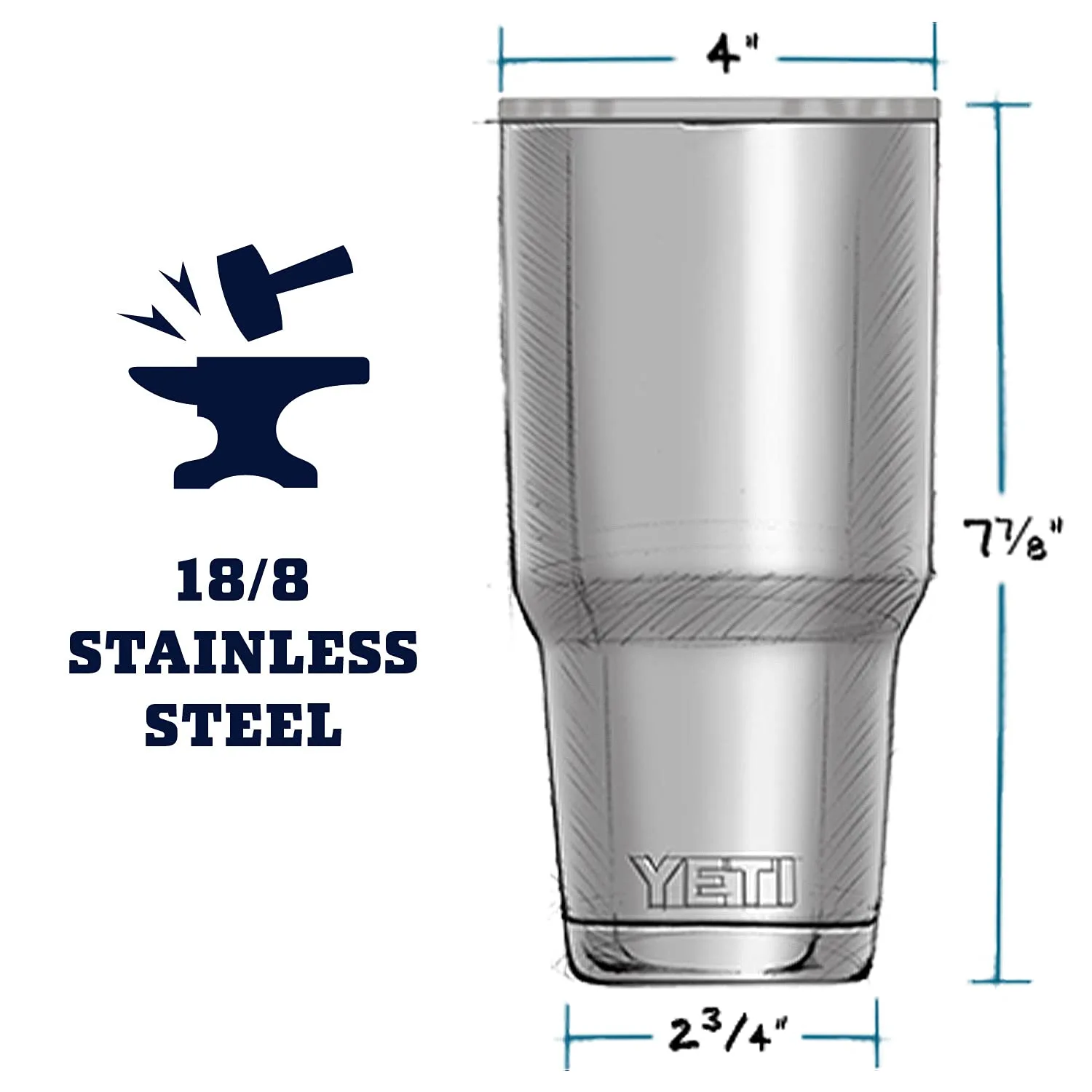 YETI Rambler 30 oz Stainless Steel Vacuum Insulated Tumbler w/MagSlider Lid