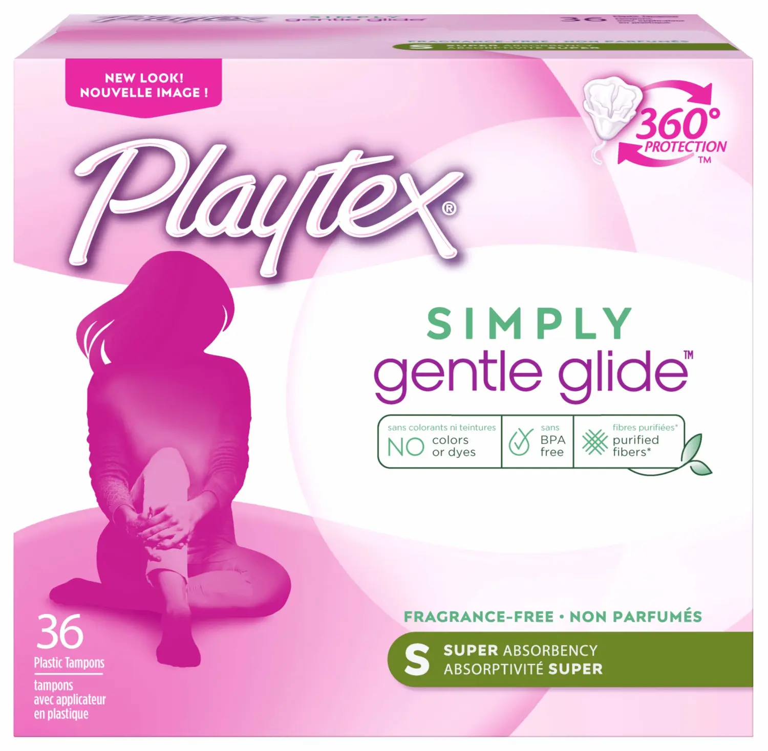 Simply Gentle Glide Unscented Tampons, Super Absorbency, 36 Count (Pack of 1) (Packaging May Vary)