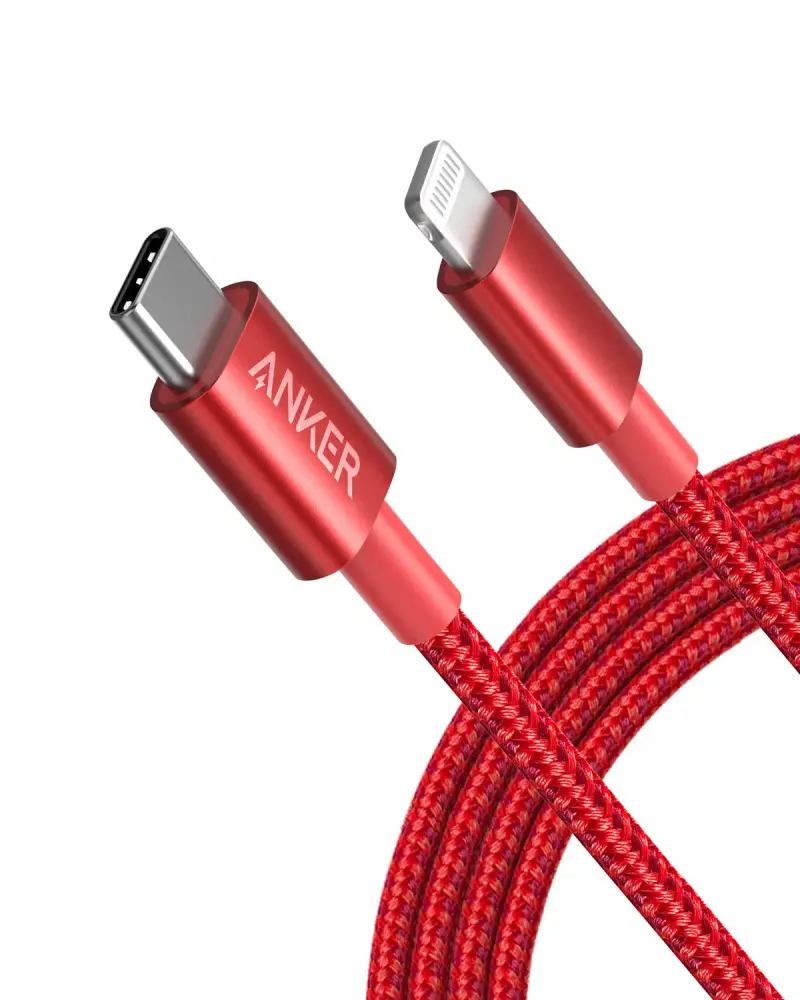 Anker New Nylon USB C to Lightning Cable, Apple MFi Certified for iPhone 14 Series, and More (6FT,Red)