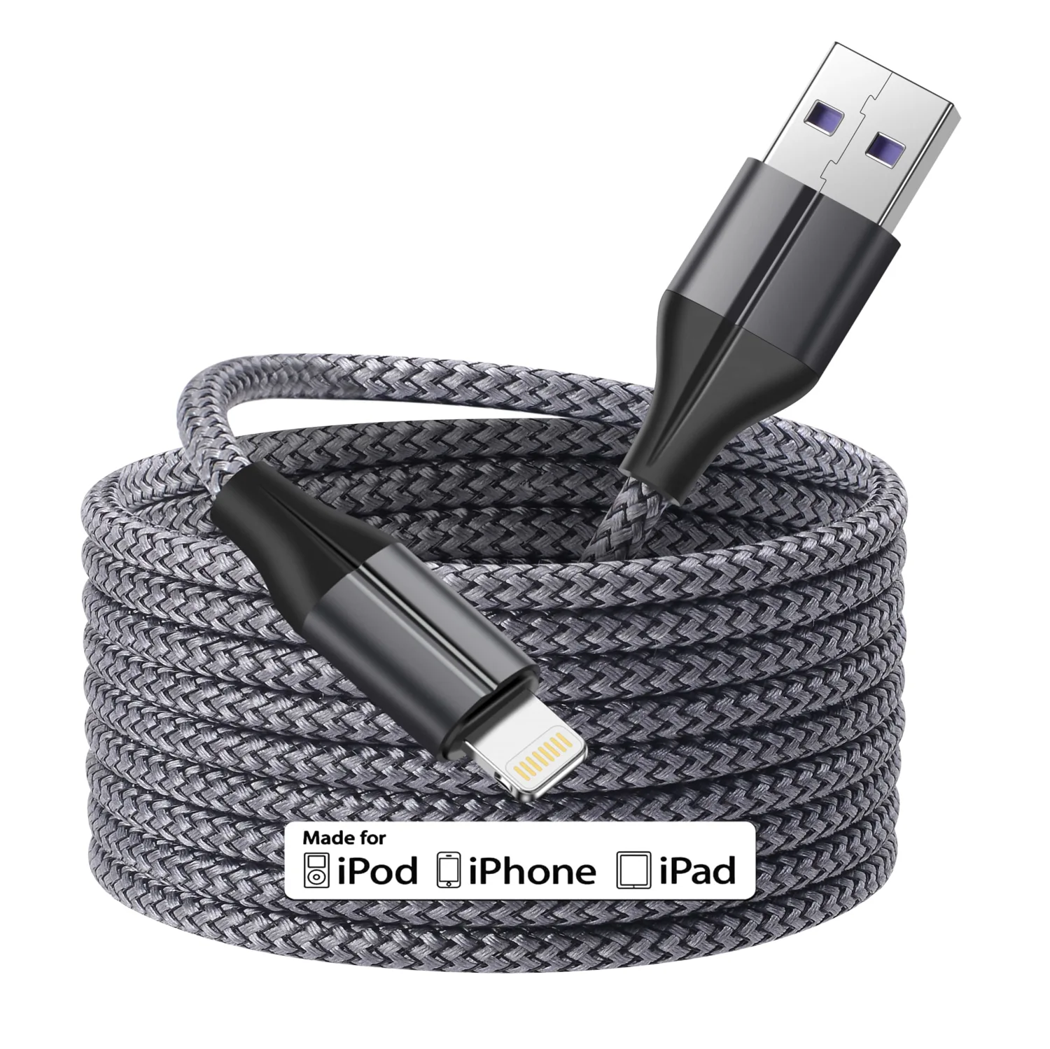 [MFi Certified] iPhone Charger 16ft, 5M/16 Foot Extra Long iPhone Charger Cable, Fast Charging Cord for Apple iPhone 11/11 Pro /11 Pro Max/XS/XS Max/XR/X/8/8 Plus/7/7 Plus/6/6 Plus/5/SE