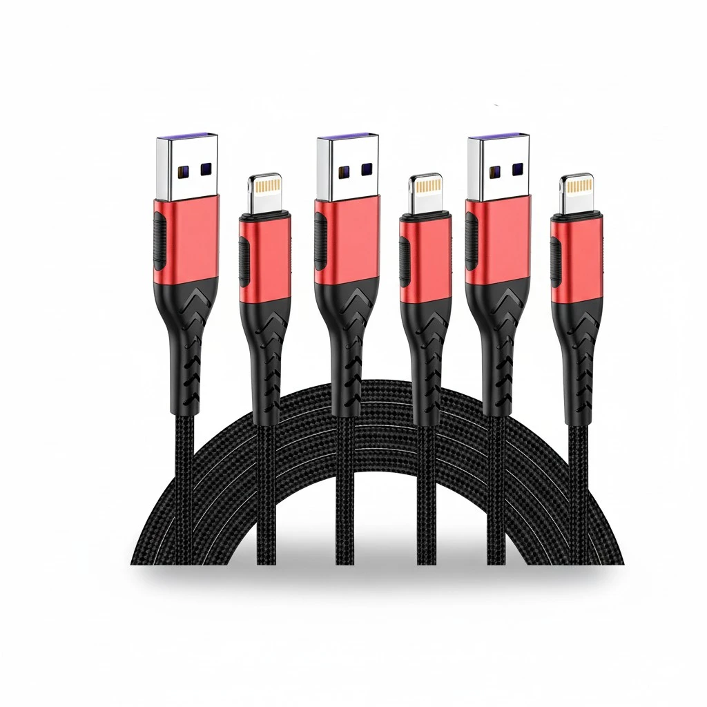 iPhone Charger, [Apple MFi Certified] 3Pack 1FT USB A Cable for Fast Charger Cable, Durable iPhone Charging Cord Compatible with iPhone Xs Max/XS/XR/X/8/7/6S/6/Plus/SE/iPad(Red)