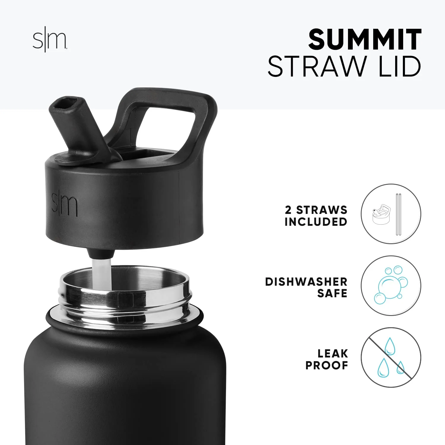 Simple Modern Star Wars Water Bottle with Straw Lid Vacuum Insulated Stainless Steel Metal Thermos | Gifts for Women Men Reusable Leak Proof Flask | Summit Collection | 22oz Vader Nation
