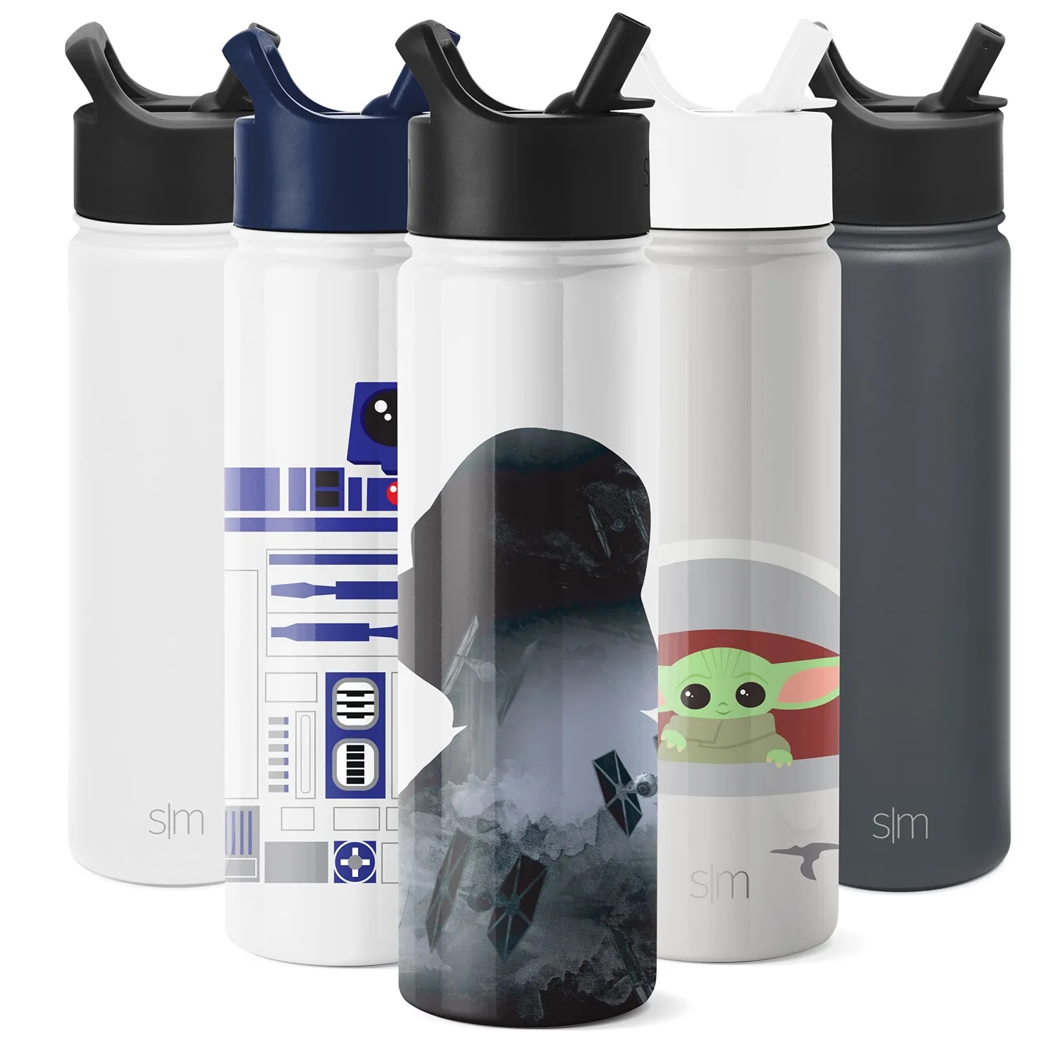 Simple Modern Star Wars Water Bottle with Straw Lid Vacuum Insulated Stainless Steel Metal Thermos | Gifts for Women Men Reusable Leak Proof Flask | Summit Collection | 22oz Vader Nation