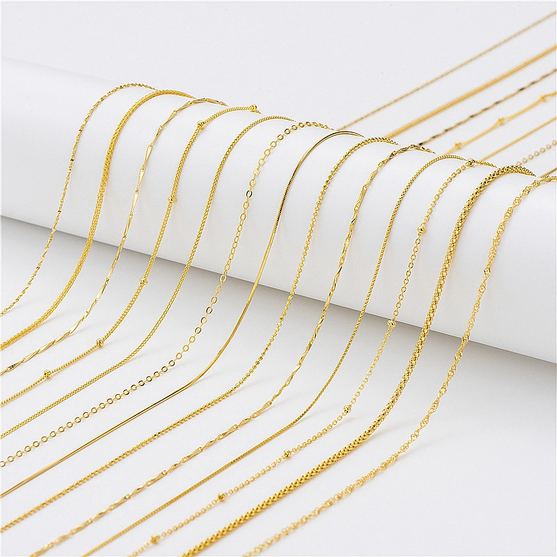 Women's Fashion Sterling Silver Gold-plated Necklace Collarbone Chain