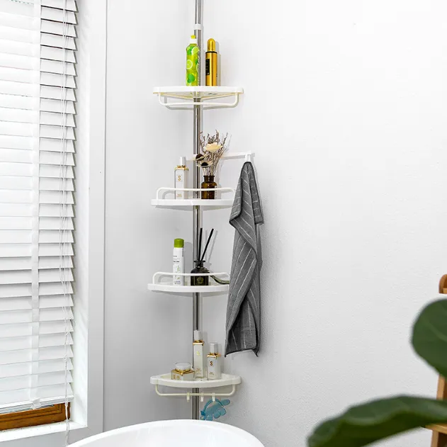 Bathroom Storage Rack Punch Free Telescoping