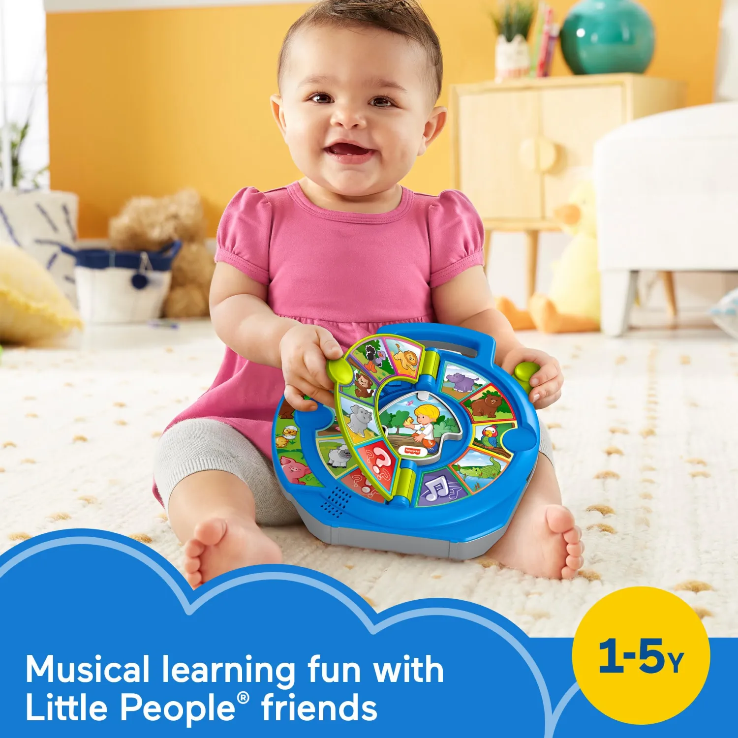 Fisher-Price Little People Toddler Learning Toy World of Animals See ‘n Say with Music and Sounds for Ages 18+ Months