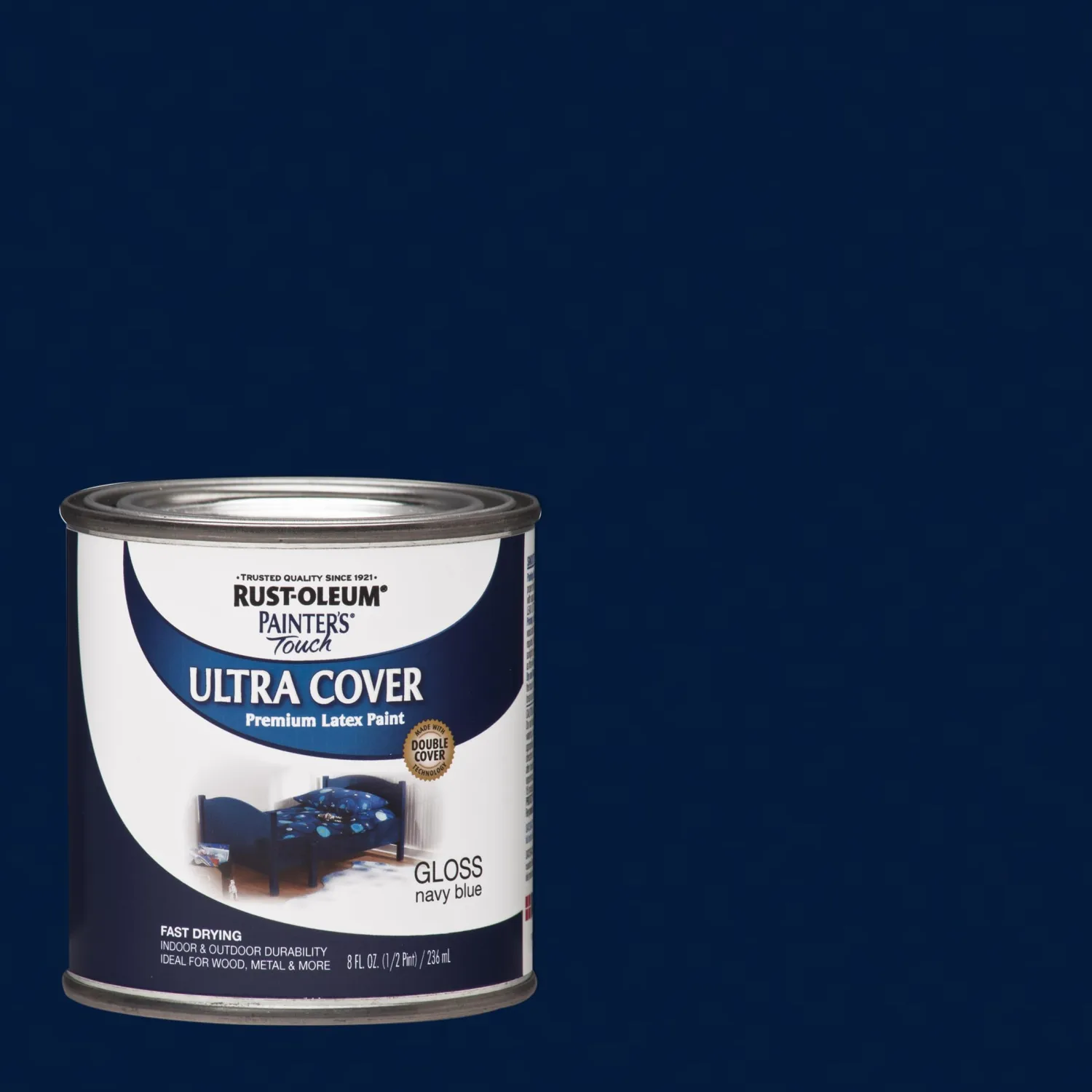 Rust-Oleum 1922730 Painter's Touch Brush Enamel Paint, 8 Fl Oz (Pack of 1), Gloss Navy Blue
