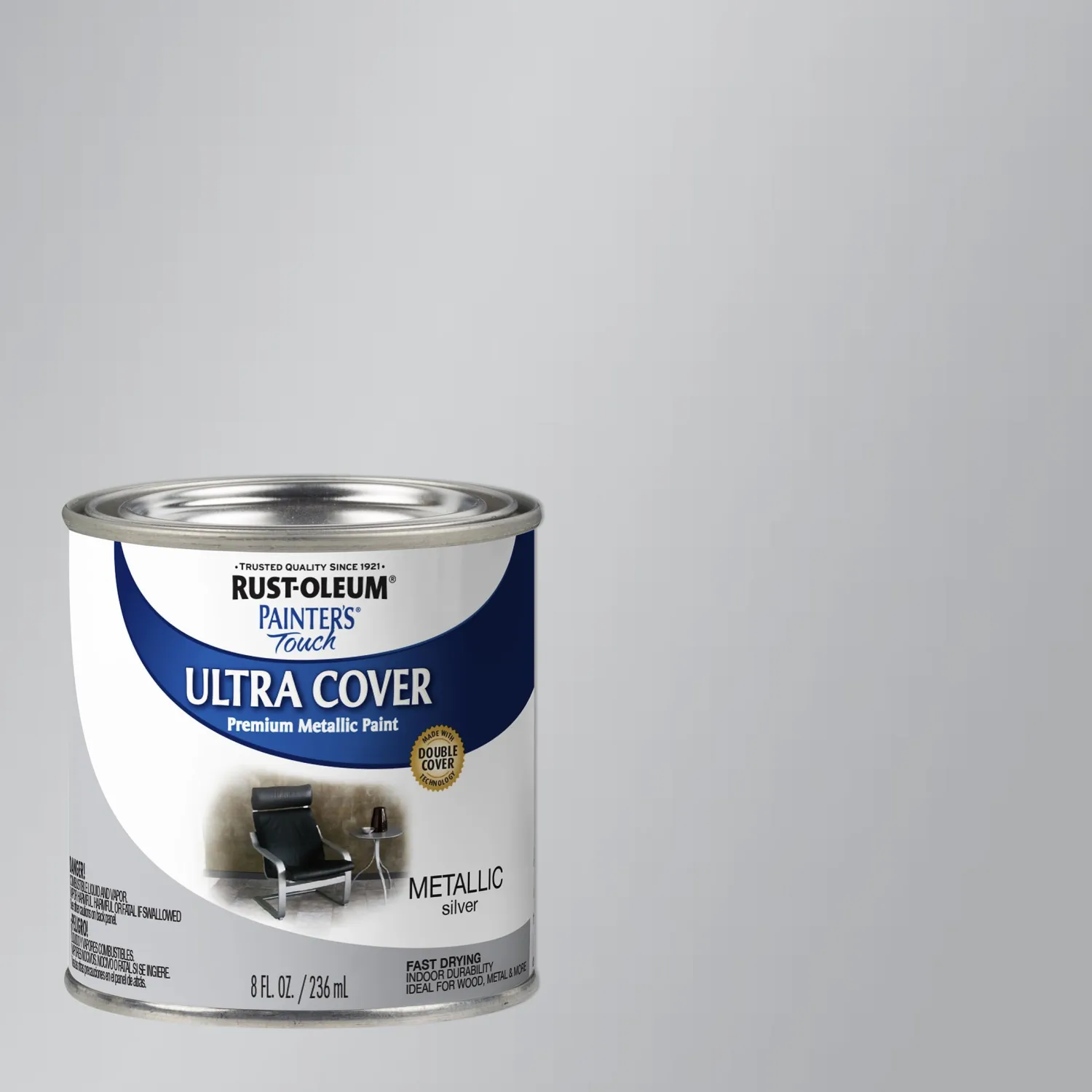 Rust-Oleum 240288 Paint'er's Touch Brush Interior Paint, 8 Fl Oz (Pack of 1), Metallic Silver, 11