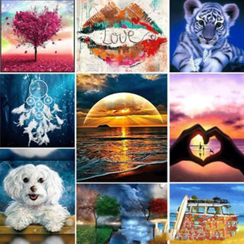 Diamond Painting Set Animal Sunset Landscape Combination Set