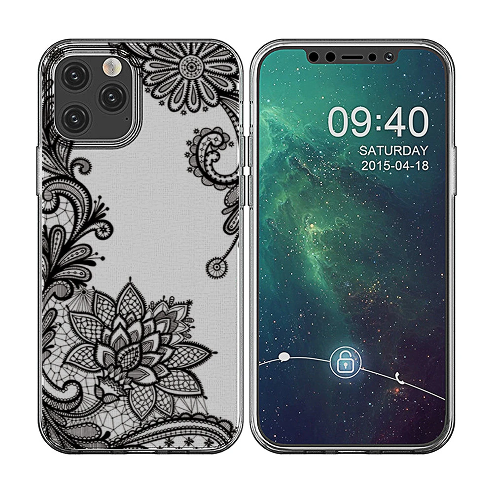 Lace Embossed Painted Phone Case Protective Cover