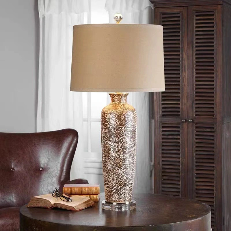 Bedroom Bedside Vintage Snakeskin Pattern Ceramic Table Lamp