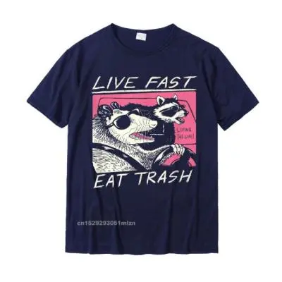 Happy Eat Garbage Men's T-shirt Dark Blue