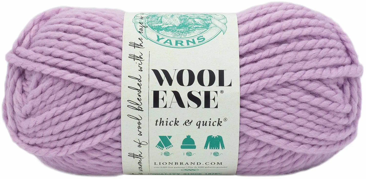 Lion Brand Yarn Wool-Ease Thick & Quick Yarn, Soft and Bulky Yarn for Knitting, Crocheting, and Crafting, 1 Skein, Fairy