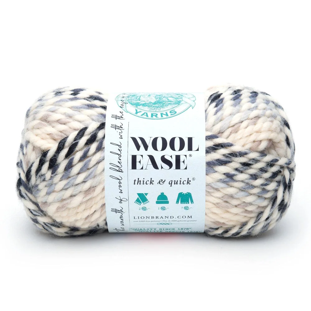 Lion Brand Yarn Wool-Ease Thick & Quick Yarn, Soft and Bulky Yarn for Knitting, Crocheting, and Crafting, 1 Skein, Moonlight