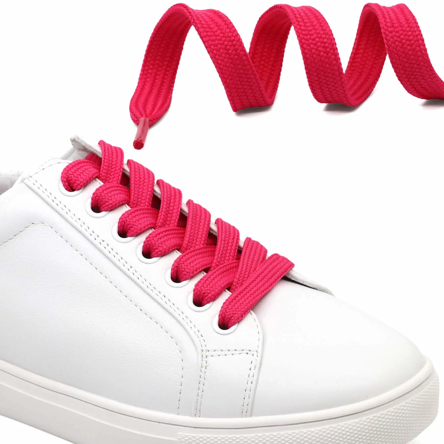 DELELE Solid Flat Shoelaces Hollow Thick Athletic Shoe Laces Strings 2 Pair