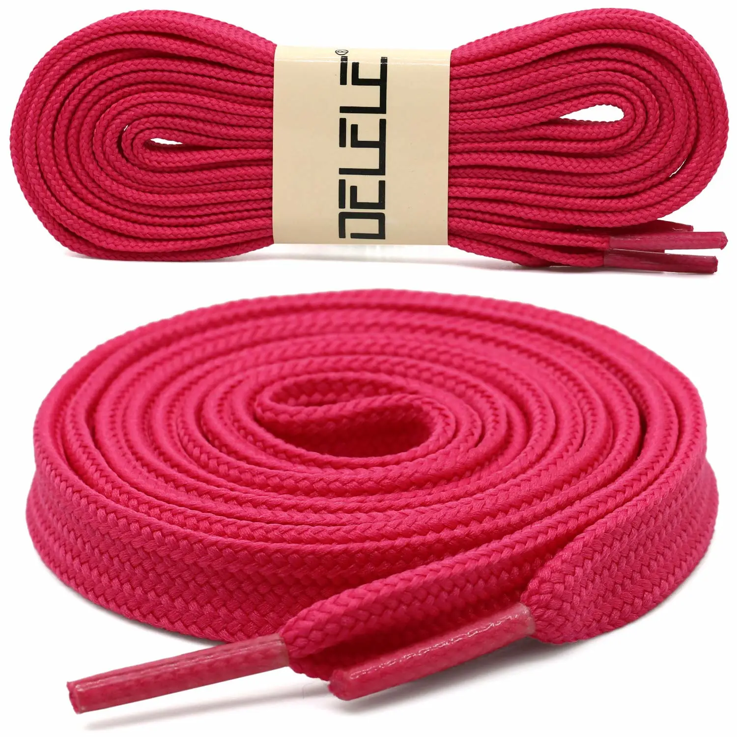 DELELE Solid Flat Shoelaces Hollow Thick Athletic Shoe Laces Strings 2 Pair