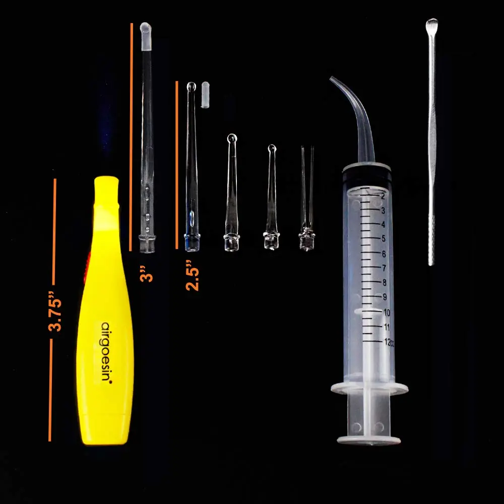 Airgoesin™ Upgraded Tonsil Stone Remover Tool, Yellow, 5 Tips, Tonsillolith Pick Case + 1 Irrigator Fresh Breath Oral Rinse