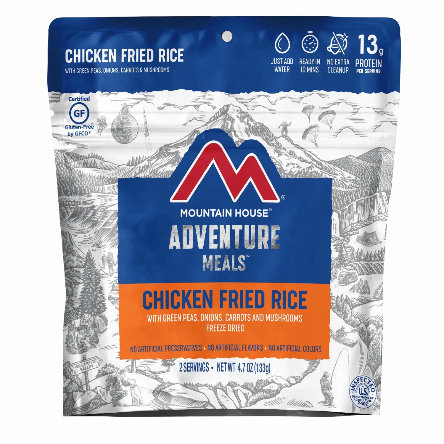 Mountain House Chicken Fried Rice | Freeze Dried Backpacking & Camping Food | 2 Servings | Gluten-Free & Beef Stroganoff with Noodles | Freeze Dried Backpacking & Camping Food | 2 Servings