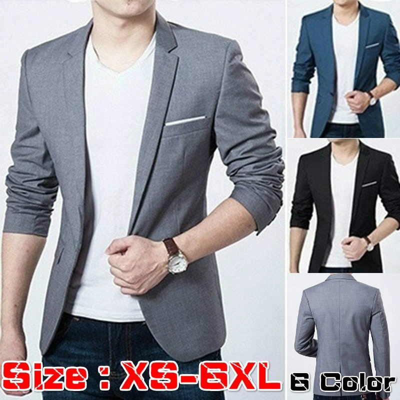 New Arrival Men's Fashion Solid Casual Blazer for Business 6 Color  Size to M-5XL 