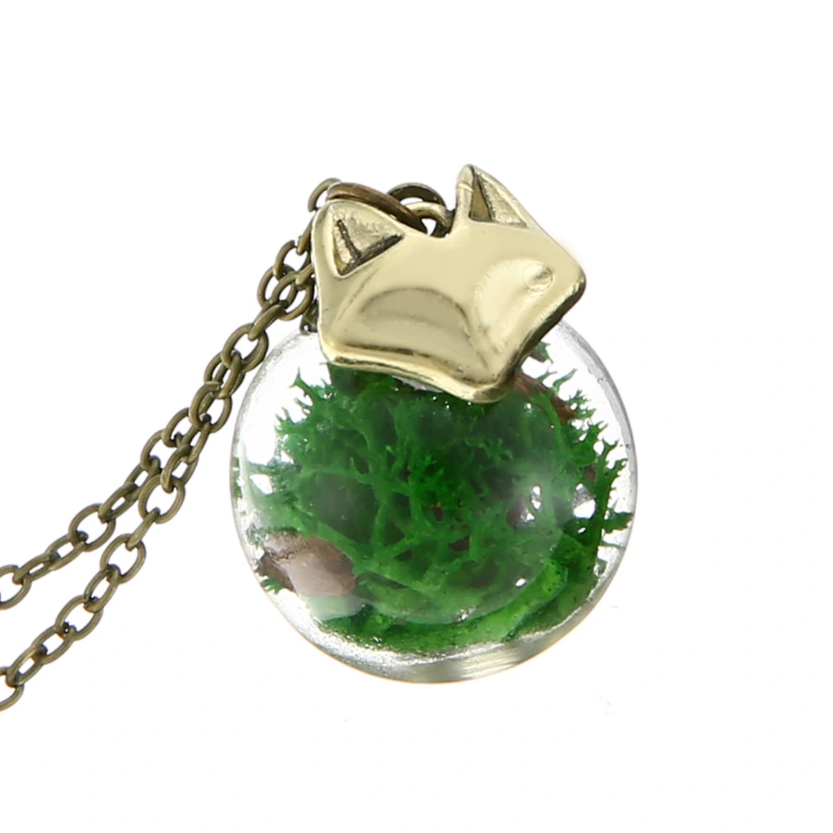 Vintage Glass Ball Pendant Necklace
