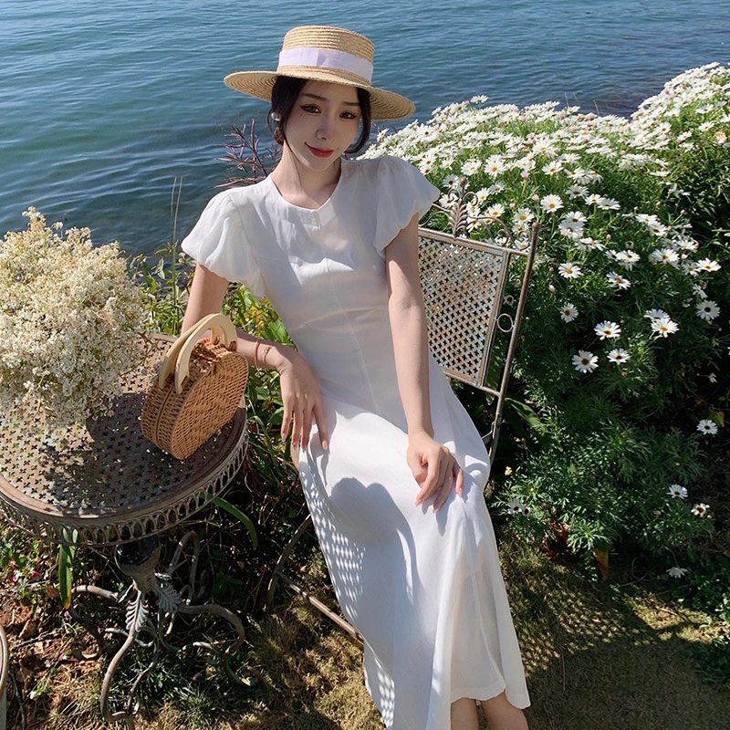 Summer Style French Bubble Sleeve Dress Girl