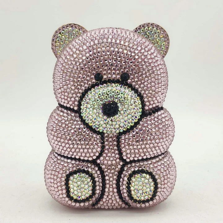 Fashion Simple Bear Shape Party Rhinestone Banquet Bag