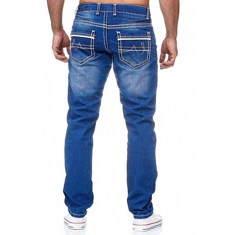 Men Autumn Fashion Casual Skinny Slim Fit Straight Stretch Demin Long Jean Pants Jeans