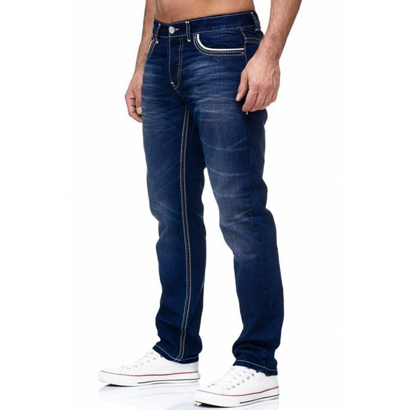 Men Autumn Fashion Casual Skinny Slim Fit Straight Stretch Demin Long Jean Pants Jeans