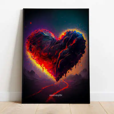 Flame Heart No 18 Is Very Suitable For Modern Facilities Canvas Painting