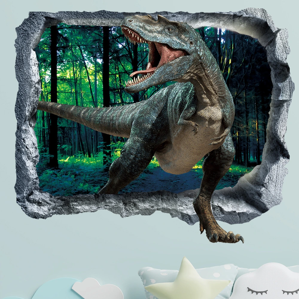 3D Broken Wall Dinosaur Living Room Bedroom Background Wall