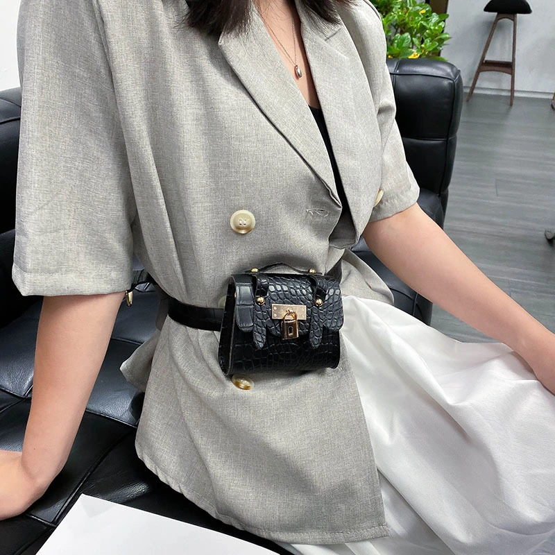 Chain Decoration Crocodile Belt Crossbody Bag