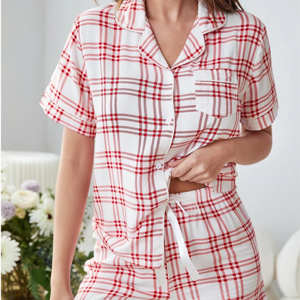 Women's Spring Summer Cardigan Short Sleeve Shorts Ladies Home Leisure Suit