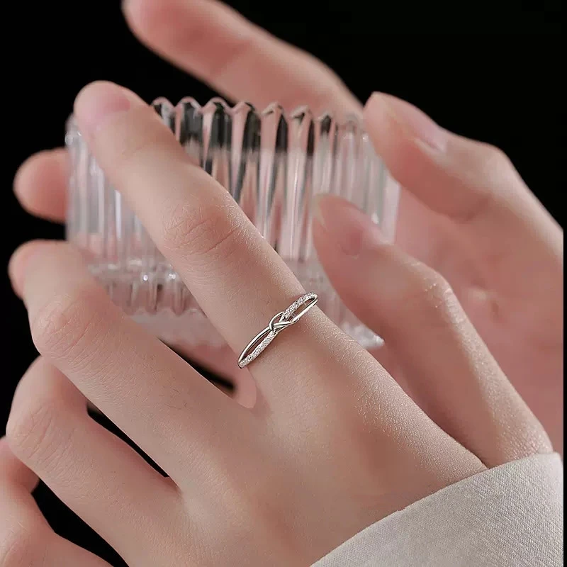 Sterling Silver Star Ring Female Niche Design Index Finger Plain Ring Opening Ring