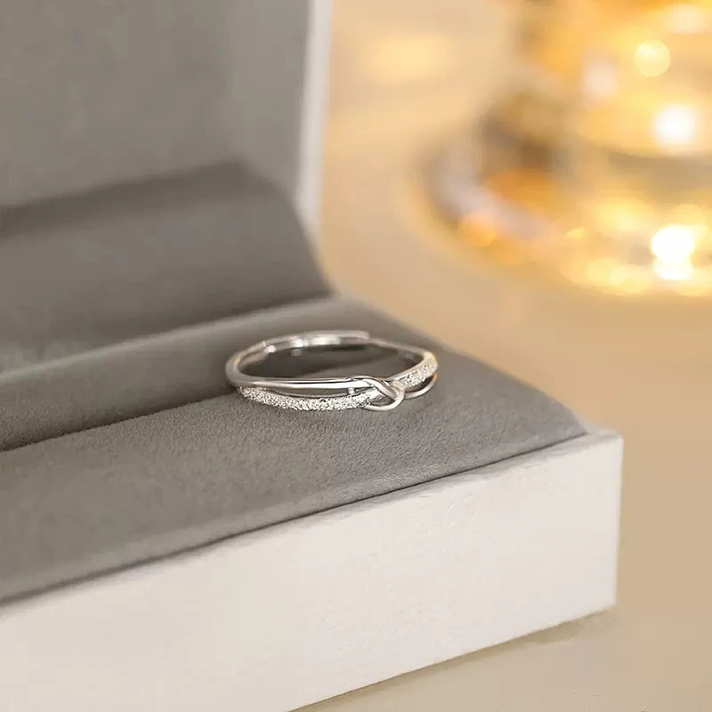 Sterling Silver Star Ring Female Niche Design Index Finger Plain Ring Opening Ring