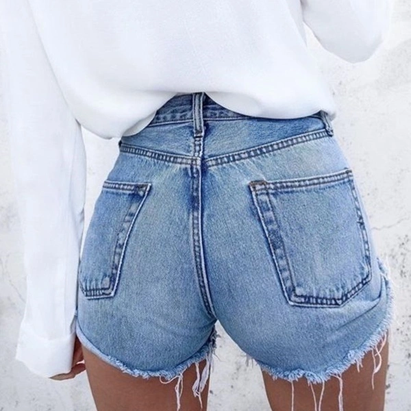 Summer Womens Fashion Hot Style Bodycon Ripped Denim Short Slim Fit Jean Short Pant