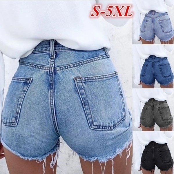 Summer Womens Fashion Hot Style Bodycon Ripped Denim Short Slim Fit Jean Short Pant