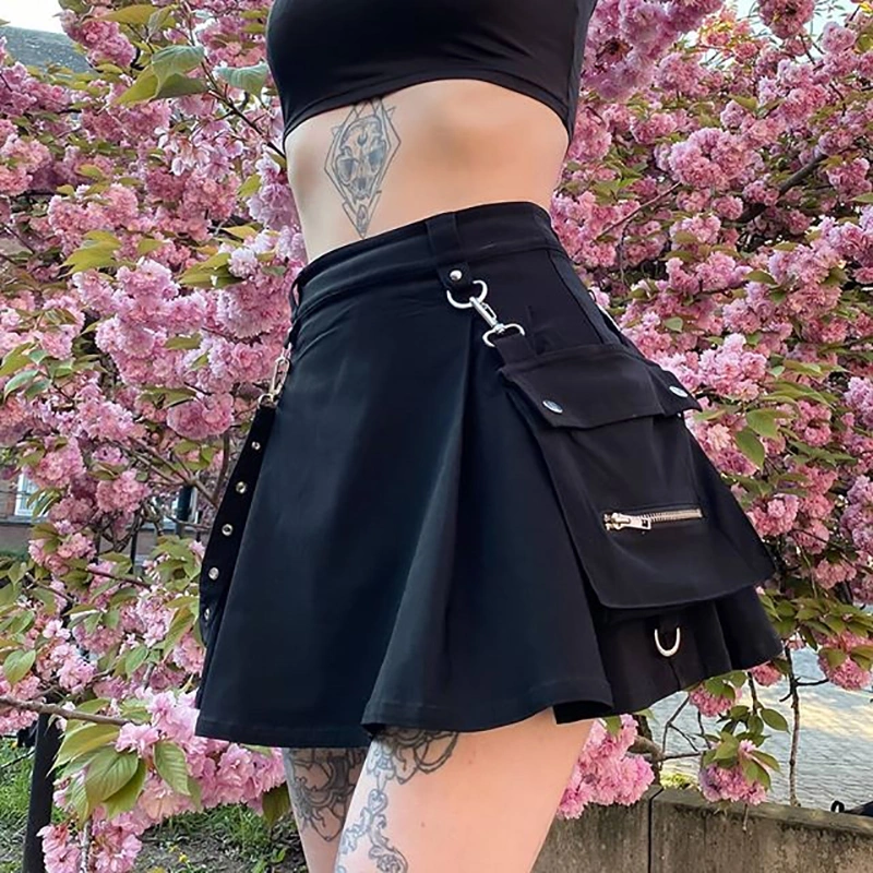 2020 New Fashion Women Halloween Cosplay Party Short Dress Skirt Retro Style Midi Skirt with Bag