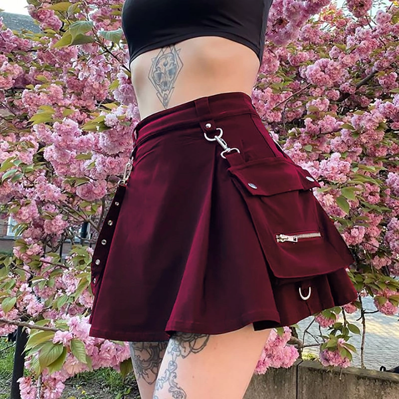 2020 New Fashion Women Halloween Cosplay Party Short Dress Skirt Retro Style Midi Skirt with Bag