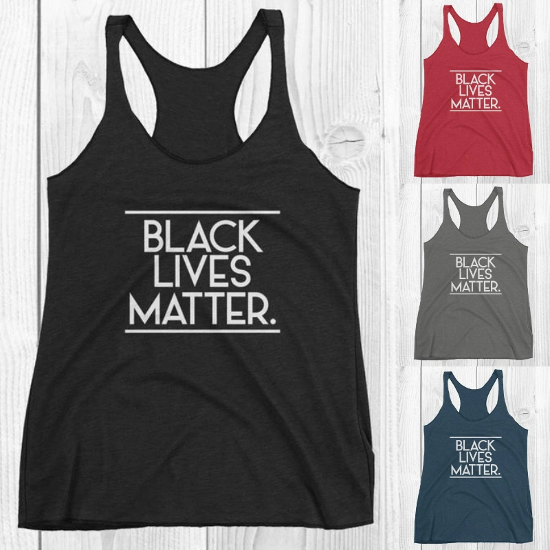 Black Lives Matter O-neck Sleeveless Cotton Loose Shirt Summer Fashion Women Tank Top