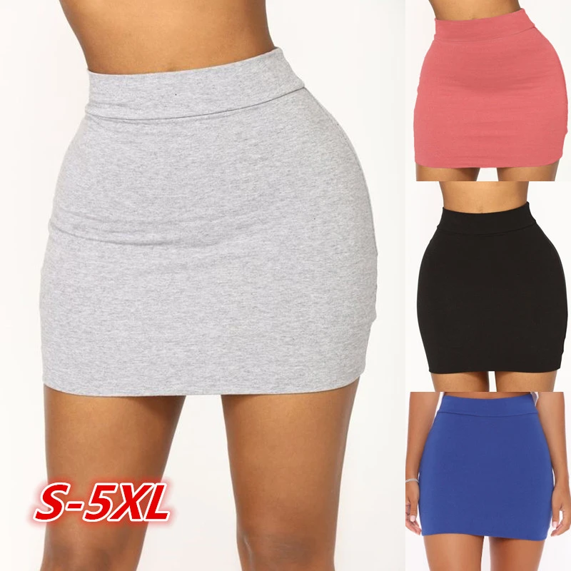 Summer Women's Fashion Yoga Skirts Tight Sports Mini Short Skirt Bag Hip Nightclub Solid Color Short Skirt Plus Size