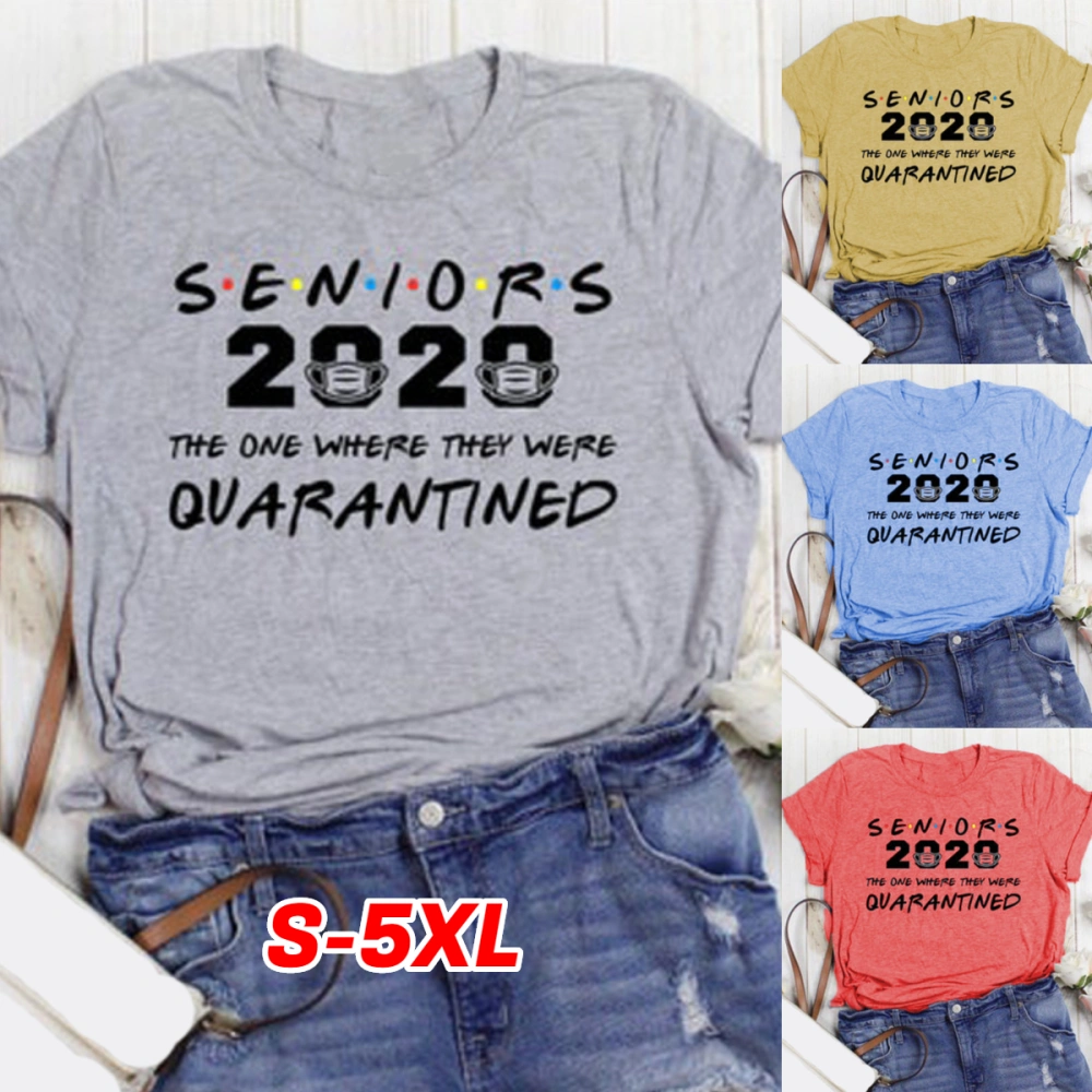 Seniors 2020 The One Where They were Quarantined Social Distancing T-Shirt Women's Funny Graduation Tee