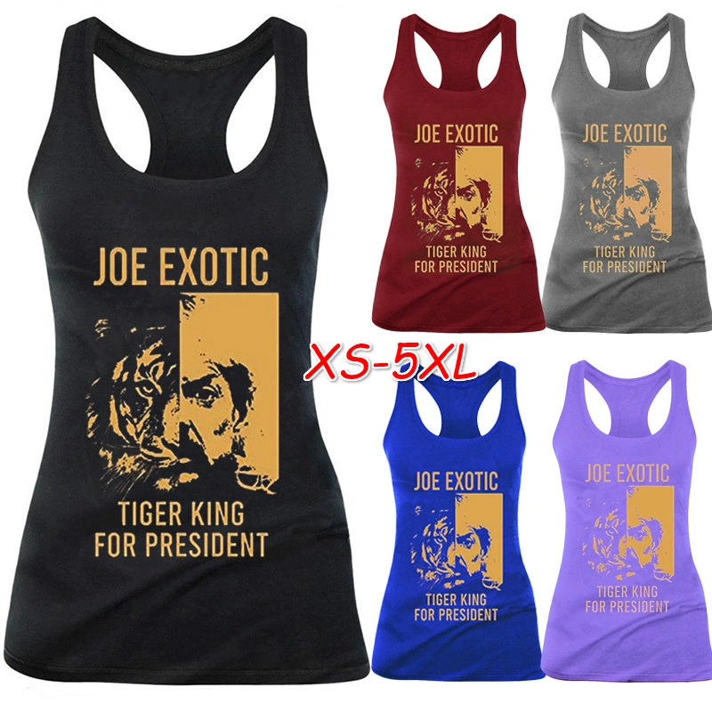 Joe Exotic Tiger King for President Fashion Sleeveless T-shirt Women Casual Print Casual Graphic Tank Tops