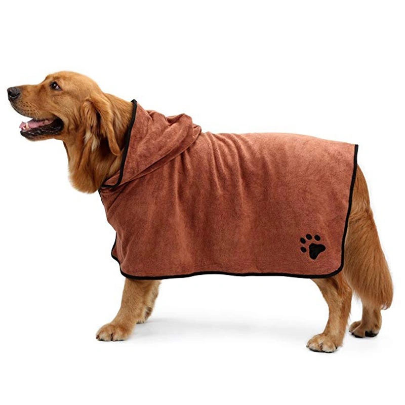 Pet Dog Cat Bathrobe Microfiber Quickly Absorbing Water Bath Towel