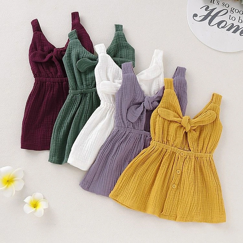 BAby Kids Girls Fashion Tutu Party Dress Mini Princess Skirt 2020 New 2-8 Years Old Kids Girls Fashion Dress Solid Color Cute Sleeveless Dress Spaghetti Strap Dress Summer B