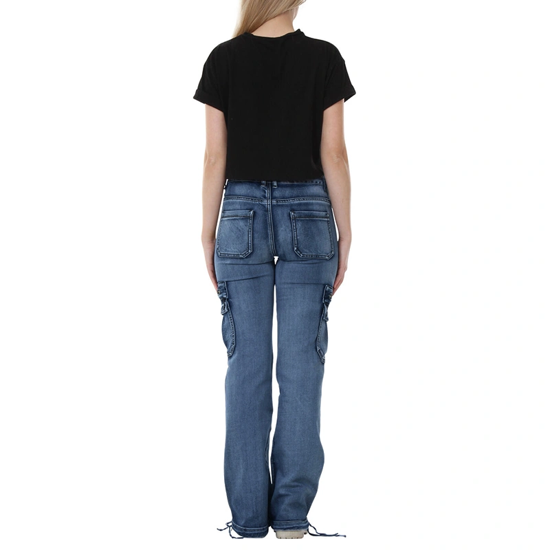 New Fashion Women Fashion Cargo Pants Ladies Casual Denim Skinny Long Pants Bootcut Jeans