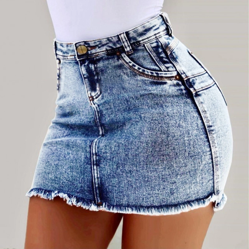 Denim Skirt Fashion Women High Waist Bodycon Denim Package Hip Skirts