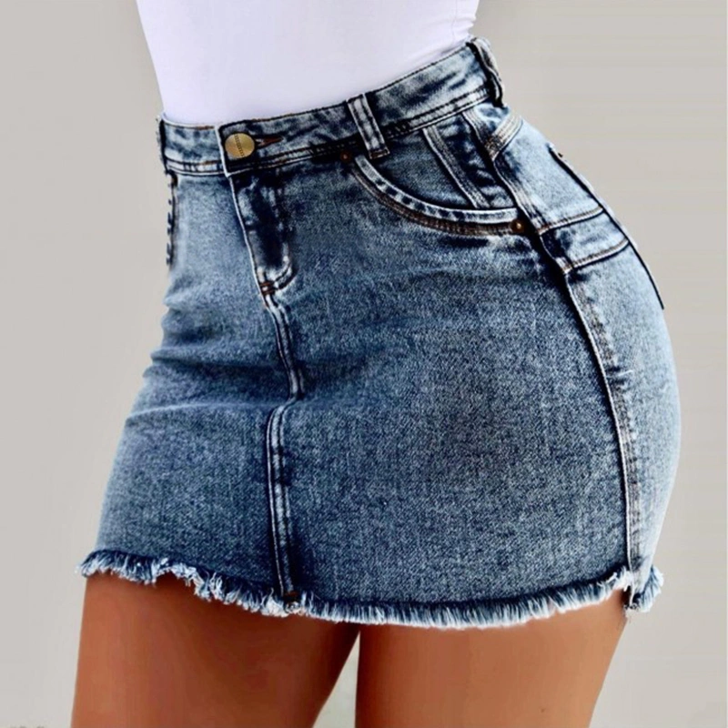 Denim Skirt Fashion Women High Waist Bodycon Denim Package Hip Skirts