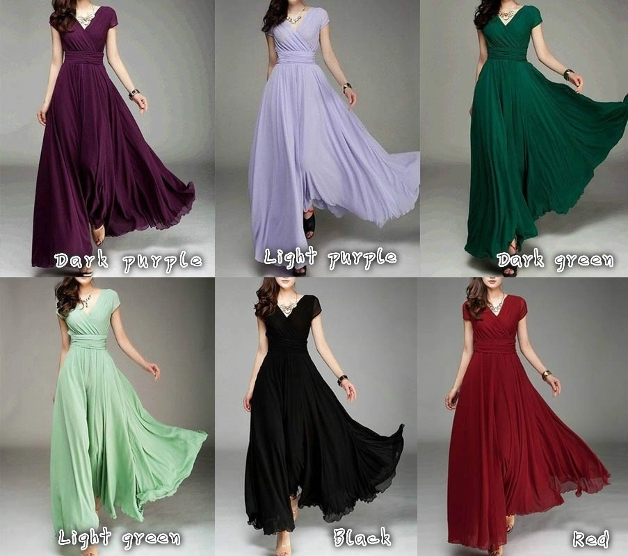 Evening Maxi Dress Ladies Women Sleeveless Deep V-neck Party Gowns Wedding Bridesmaid Long Dress