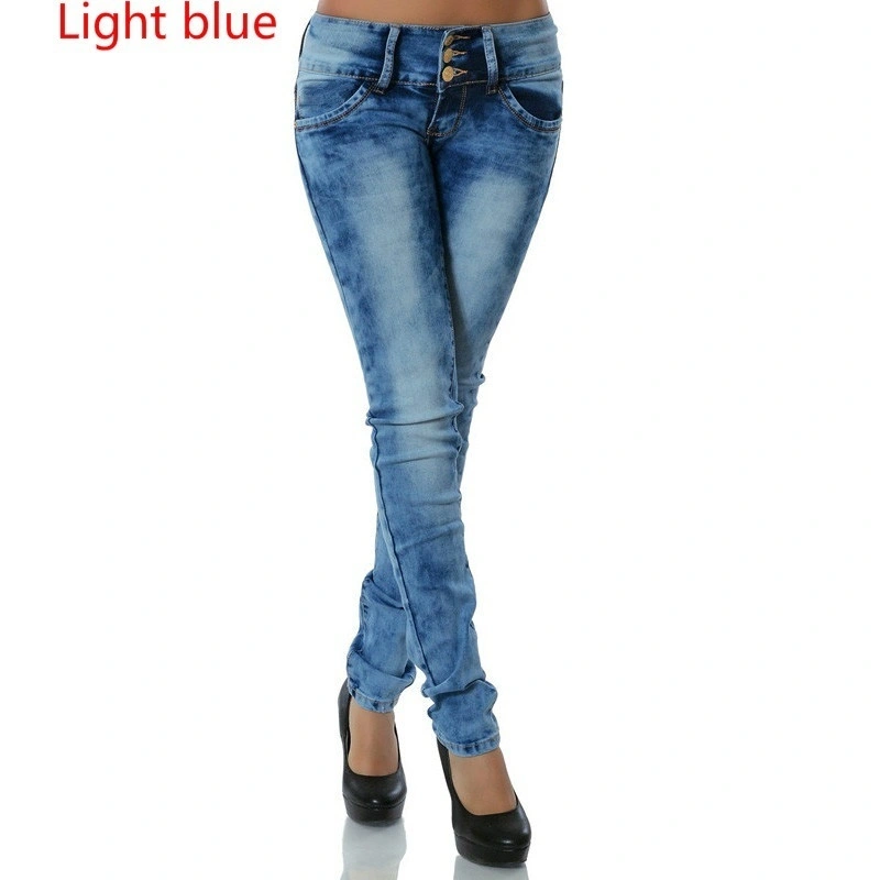 Women Fashion Pencil Jeans Ladies Jeans Casual Pants Summer Denim Pants Plus Size Jeans